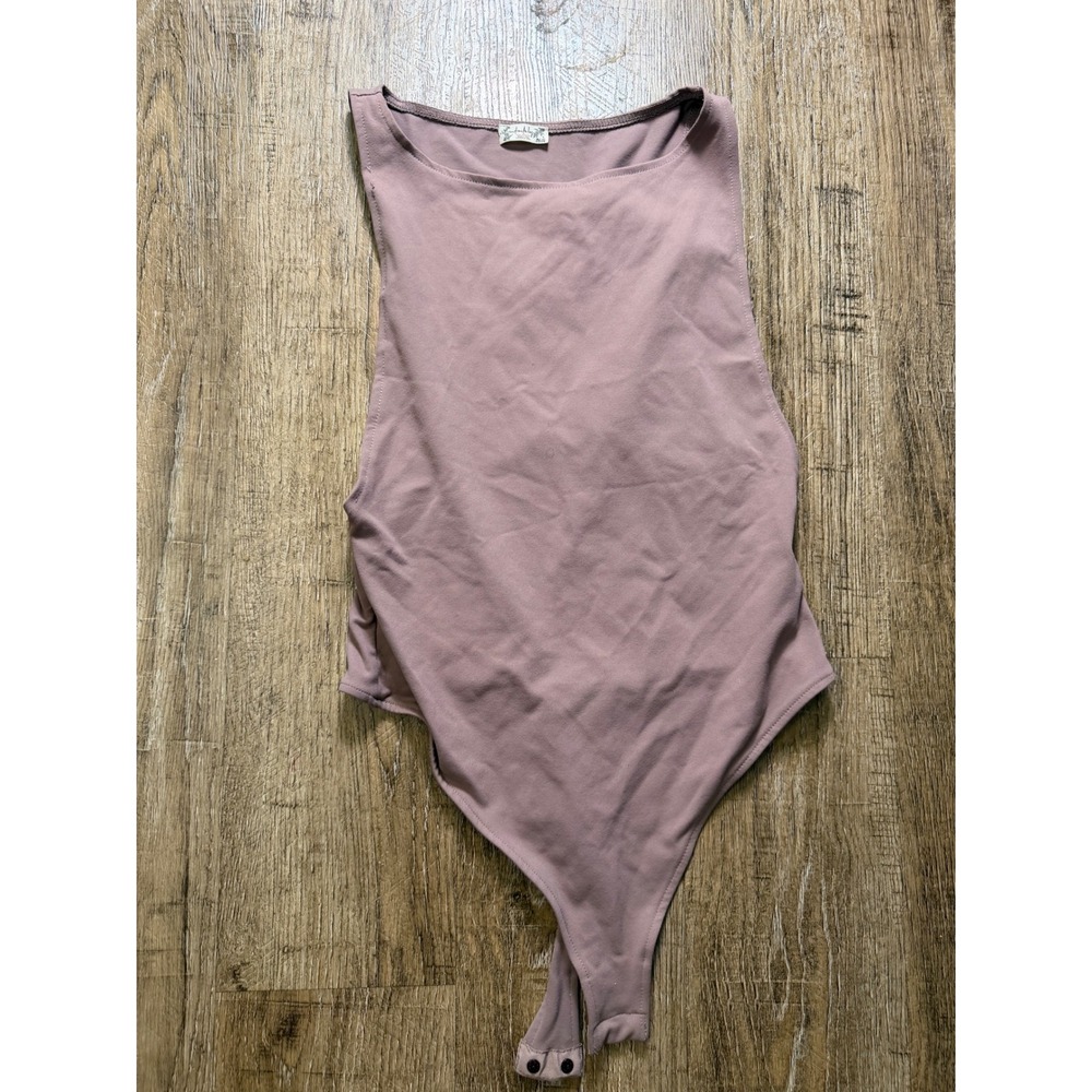 Intimately Free People Sleeveless High Neck Bodysuit Mauve Medium OB475470
